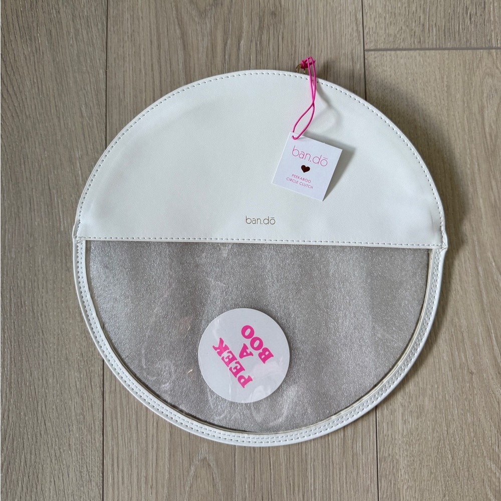 Ban.do White and Silver Circle Pouch